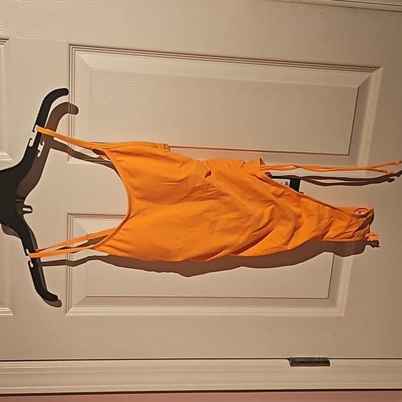 NWT Fashion Nova One Piece Small Orange Swimsuit - Picture 3 of 6